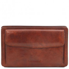   Tuscany Leather Коричневая кожаная барсетка  TL141445 Brown