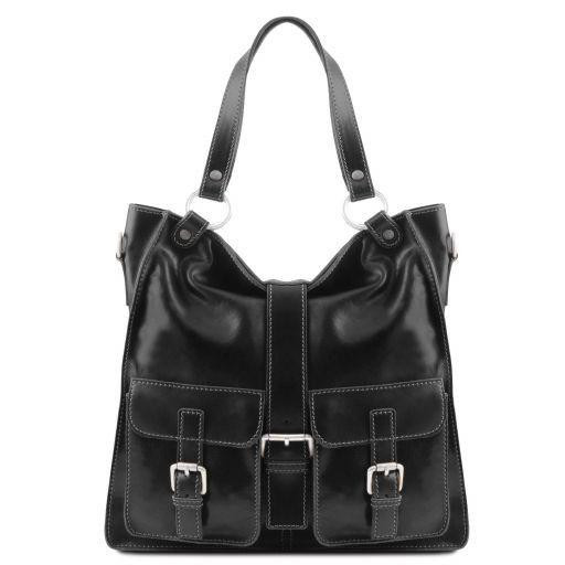 Tuscany Leather Женская кожаная сумка-шопер чёрного цвета  MELISSA TL140928 Black - зображення 1