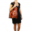 Tuscany Leather Женская кожаная сумка-шопер чёрного цвета  MELISSA TL140928 Black - зображення 4
