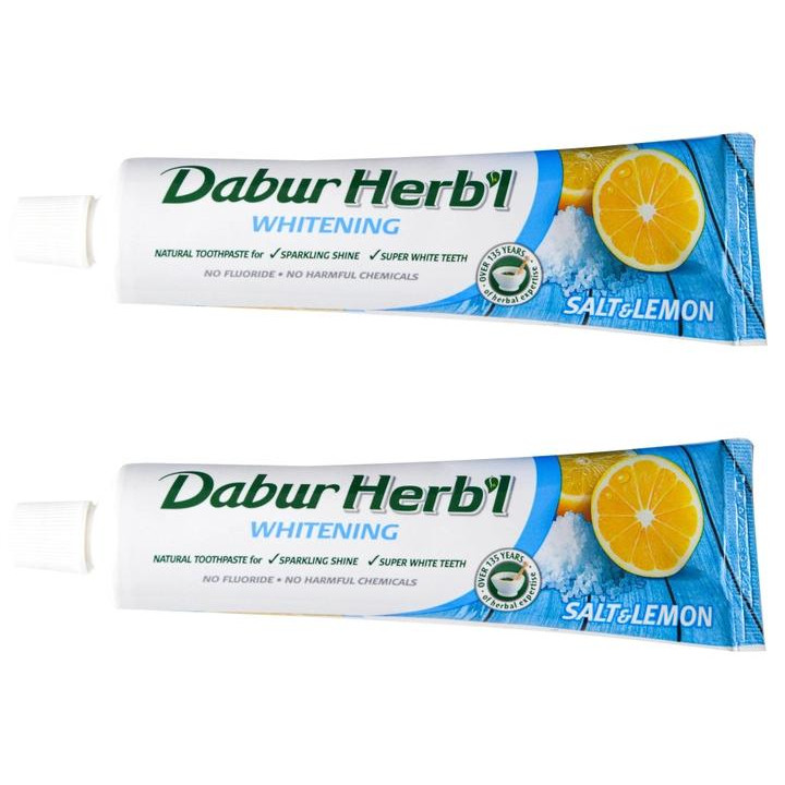 Dabur Зубна паста  Herb&#39;l Відбілююча Сіль та Лимон 150 г (6291069707175) - зображення 1