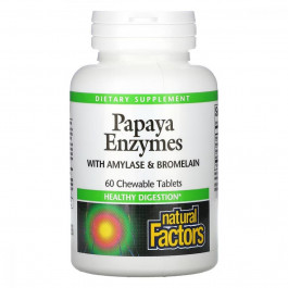 Natural Factors Травні ферменти папайї (Papaya Enzymes) 60 жувальних таблеток
