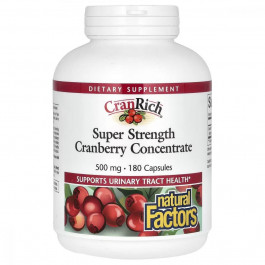 Natural Factors Концентрат клюквы (Super Strength Cranberry Concentrate) 500 мг 180 капсул