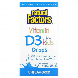 Natural Factors Витамин D3  400IU 15 мл (NFS01058)