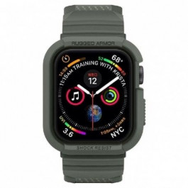 Spigen Чехол и ремешок  для Apple Watch 5/4 (44mm) Rugged Armor Pro 2 in 1, Military Green (062CS26016)