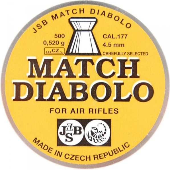 JSB Yellow Match Diabolo Middle 4.5 мм, 0.52 г, 500 шт. - зображення 1