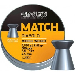 JSB Yellow Match Diabolo Middle 4.49 мм, 0.52 г, 500 шт.