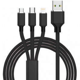 XoKo USB Cable to Lightning/microUSB/USB-C 1.2m Black (SC-330-BK)