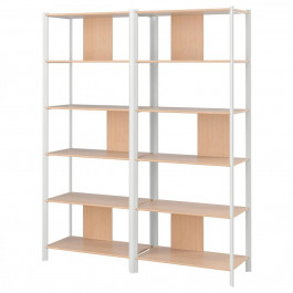 IKEA JATTESTA Книжкова шафа білий/світлий бамбук 160x195 (094.972.13)