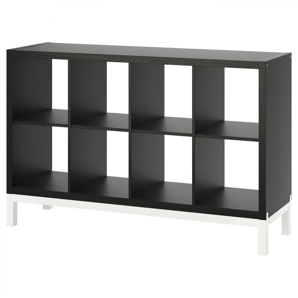IKEA KALLAX Книжкова шафа чорно-коричневий/білий 147x94 (094.426.78) - зображення 1