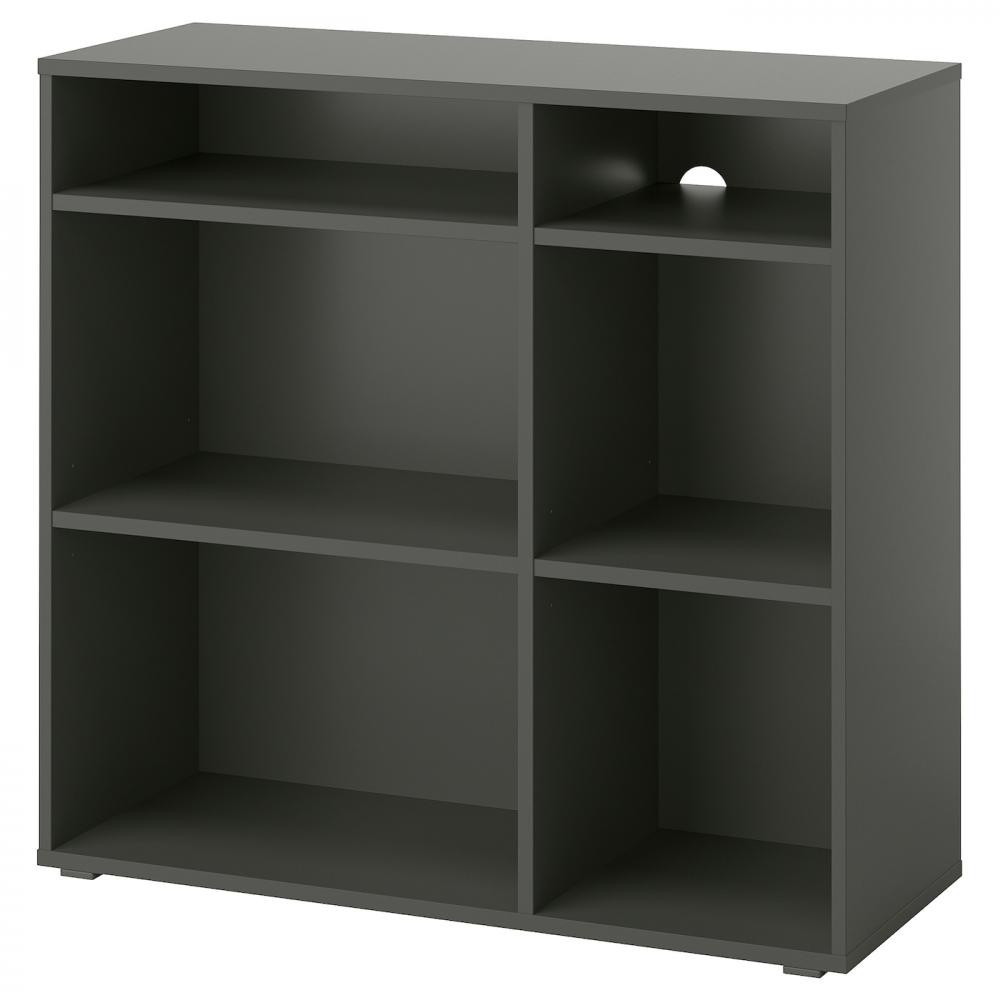 IKEA VIHALS Книжкова шафа темно-сірий 95х37х90 (305.429.11) - зображення 1