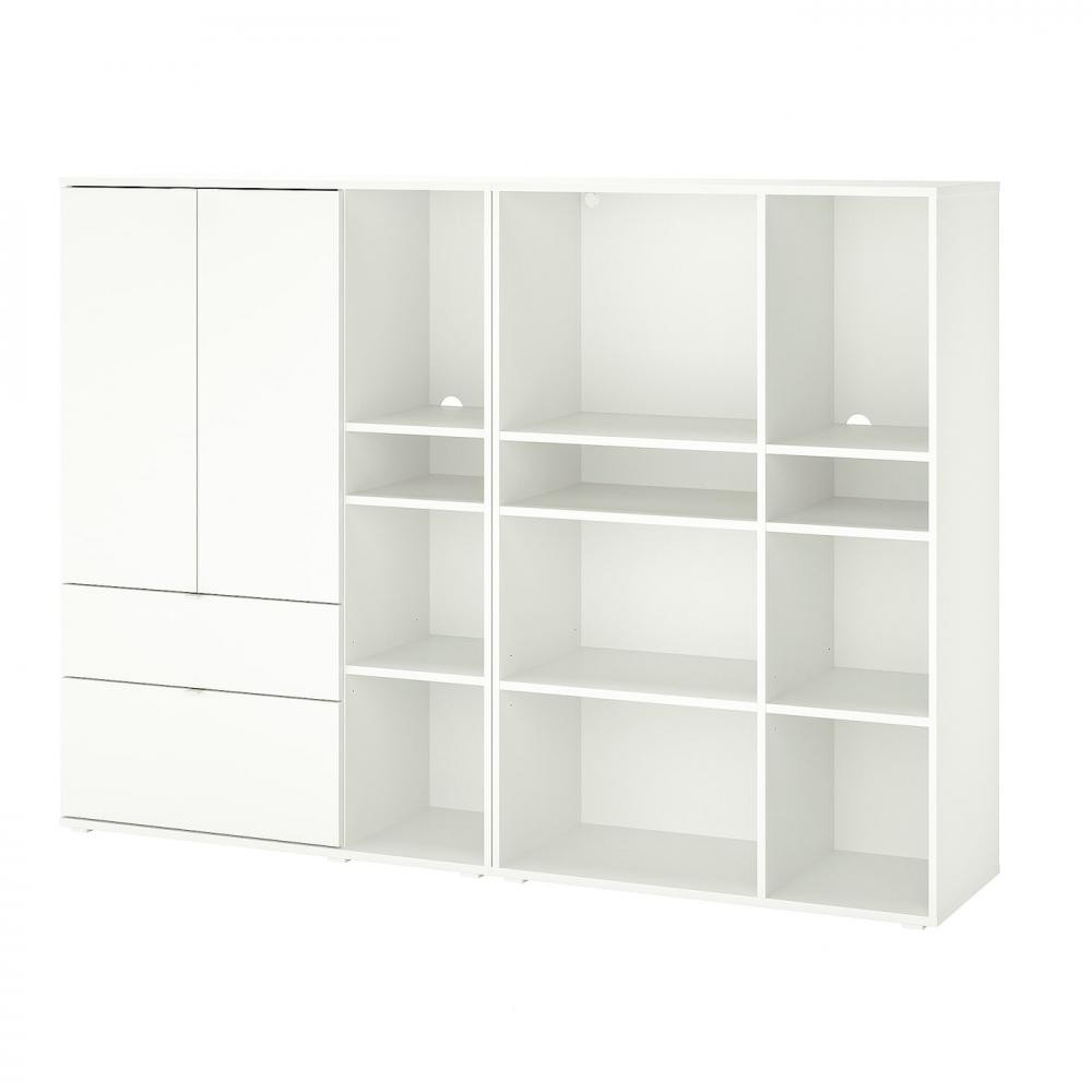 IKEA VIHALS Книжкова шафа біла 200х37х140 (794.406.14) - зображення 1
