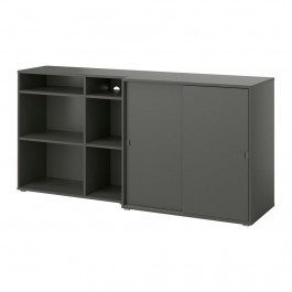 IKEA VIHALS Книжкова шафа темно-сіра 190х47х90 (995.212.04)