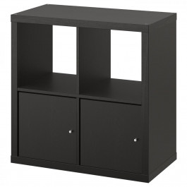 IKEA KALLAX Книжкова шафа чорно-коричнева 77х77 (395.529.53)