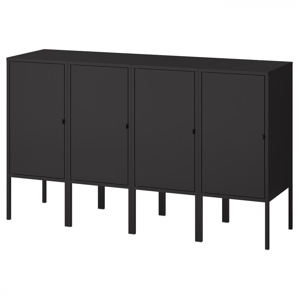 IKEA LIXHULT Книжкова шафа антрацит 140x35x82 (393.883.59) - зображення 1