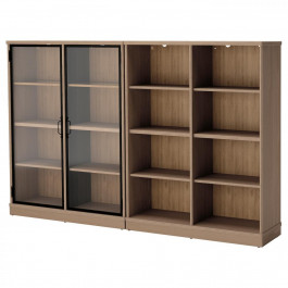 IKEA LANESUND Книжкова шафа сіро-коричневий 242x37x152 (895.147.27)