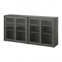 IKEA VIHALS Книжкова шафа темно-сірий/ 190x37x90 (095.212.08)