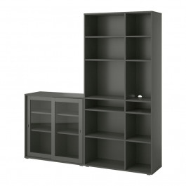 IKEA VIHALS Книжкова шафа темно-сірий/ 190x37x200 (495.210.94)
