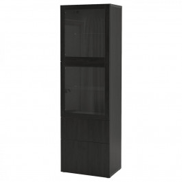 IKEA BESTA Книжкова шафа чорно-коричневий/ чорно-коричневе 60x42x193 (294.125.19)