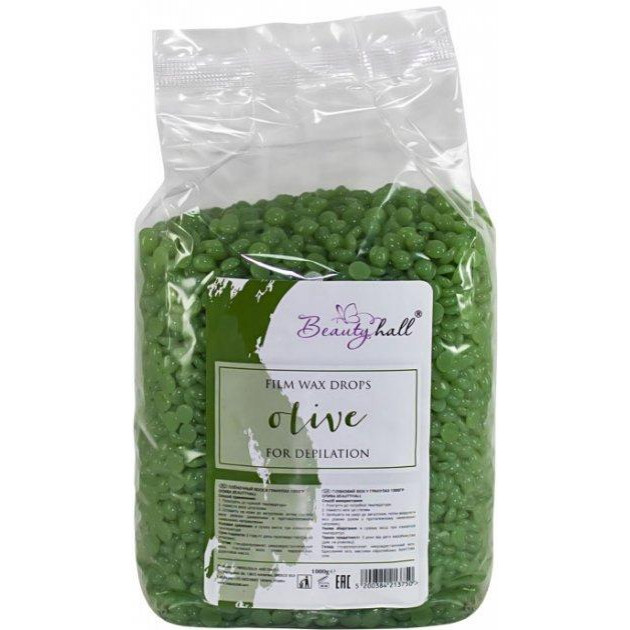 Beautyhall Пленочный воск для депиляции  Hot Film Wax Olive олива 1 кг (5200384213750) - зображення 1