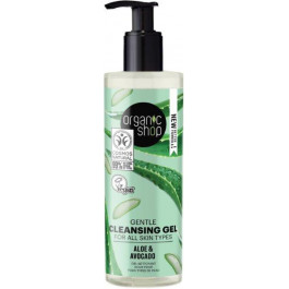 Organic Shop Нежный очищающий гель для умывания  для всех типов кожи Авокадо и алоэ 200 мл (4743318140735)