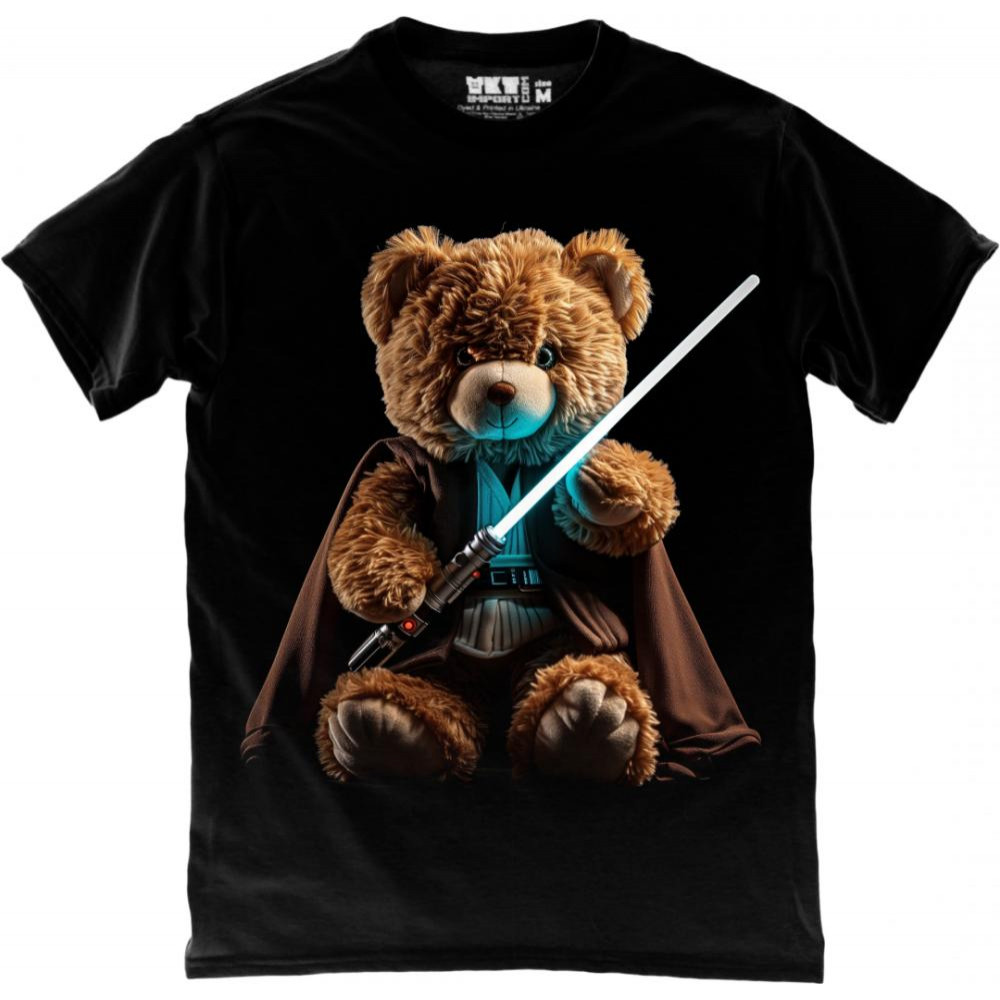 TKT Import Футболка бавовняна чорна з принтом Teddy Jedi  9000291-black XXL - зображення 1