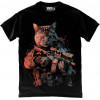 TKT Import Футболка бавовняна чорна з принтом Catwarrior  9000280-black XL - зображення 1