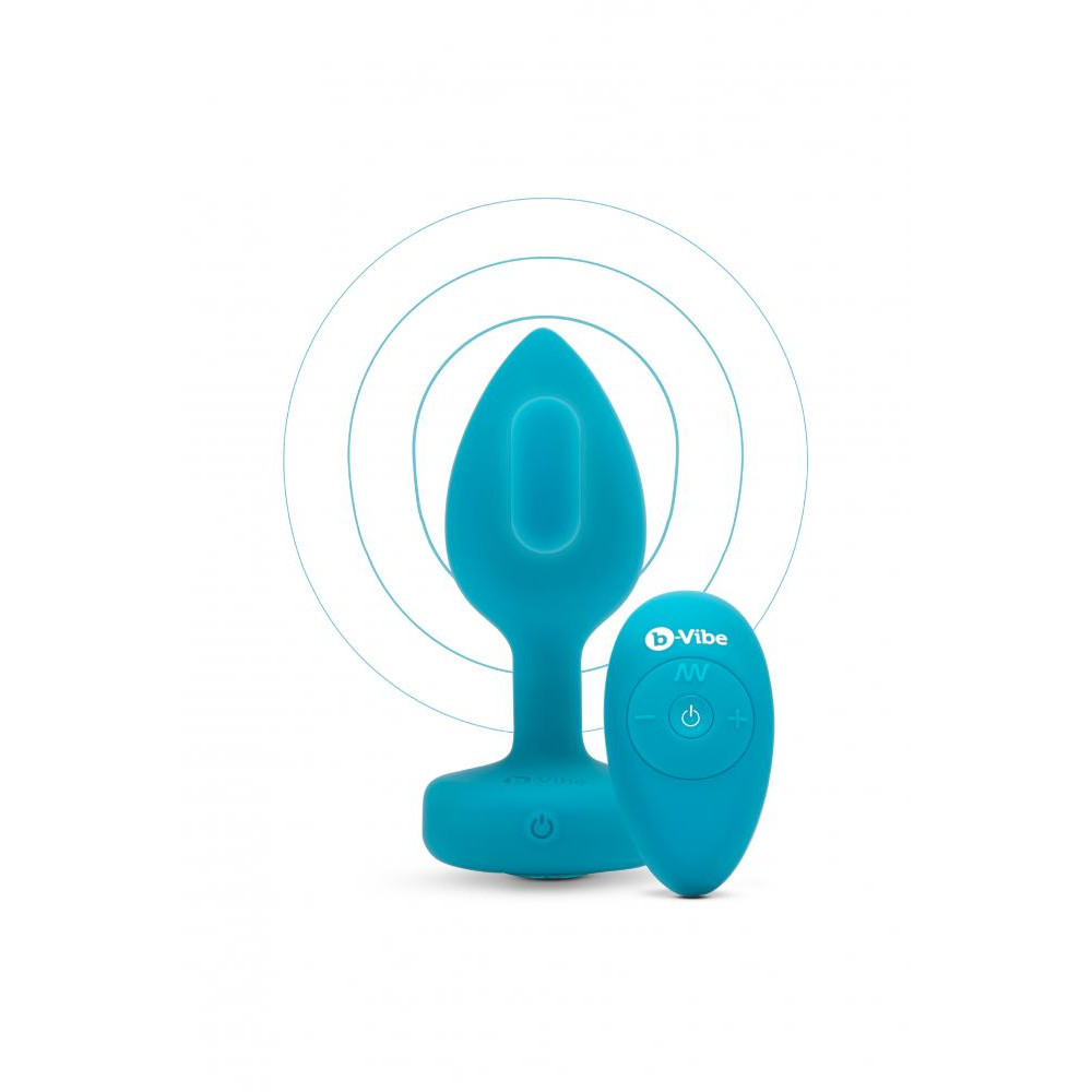 B-Vibe Vibrating Jewel Plug, блакитна, S/M (31663/Plug S/M-09) - зображення 1