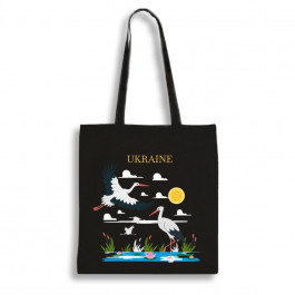 Bookopt Еко-шопер тканинний  Ukraine «Журавлі» Символ щастя ВК4065 Чорний (2000842893226)