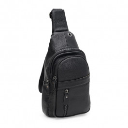 Borsa Leather Сумка - рюкзак  k1338 - black чоловіча шкіряна чорна