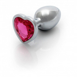 Ouch! Heart Gem Silver - Rubellite Pink, S (OU533654)