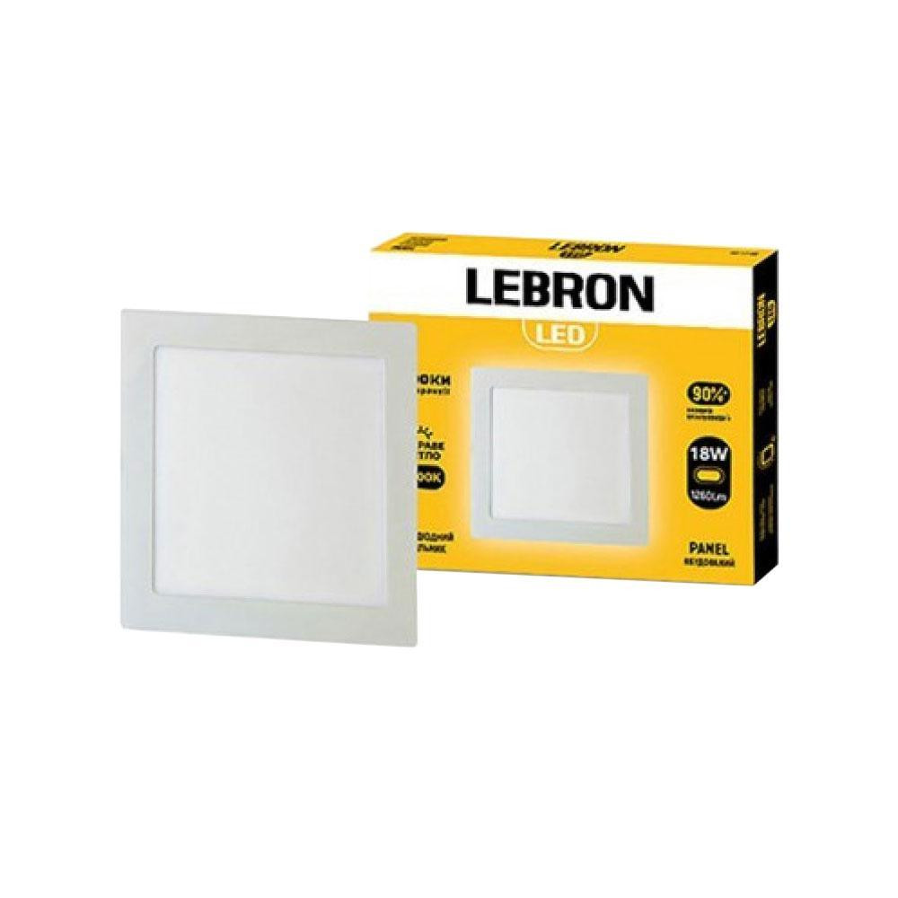 Lebron Врізний Світлодіодний Світильник Стельові  L-PS-1841, 18W LED, 205 * 205 * 19mm, 4100К (12-10-46) - зображення 1