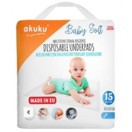 AKUKU Пелюшки для малюків  Baby Soft 40 x 60 см, 15 шт (A0500)