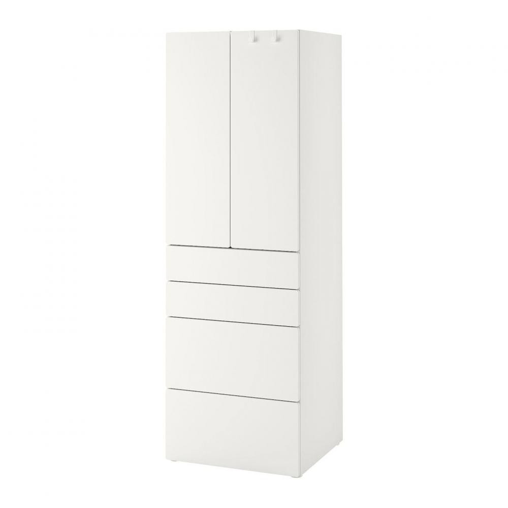 IKEA SMASTAD / PLATSA(994.263.63) гардероб, білий білий / з 4 ящиками - зображення 1