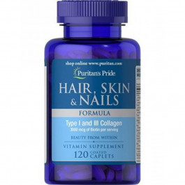 Puritan's Pride Hair Skin and Nails Formula Type 1 and 3 Collagen - 60 caps