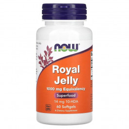   Now Маточное молочко, Royal Jelly, Foods, 1000 мг, 60 гелевых капсул