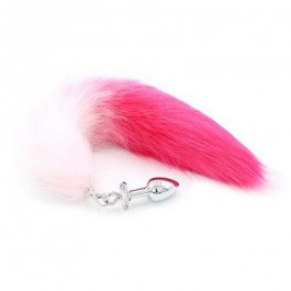 DS Fetish Anal plug faux fur fox tail pink/fushia polyeste (271300226)