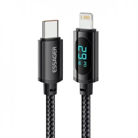Essager Enjoy LED Digital Display USB Type-A to USB Type-C 100W 2m Black (EXCT-XYA01-P) - зображення 1