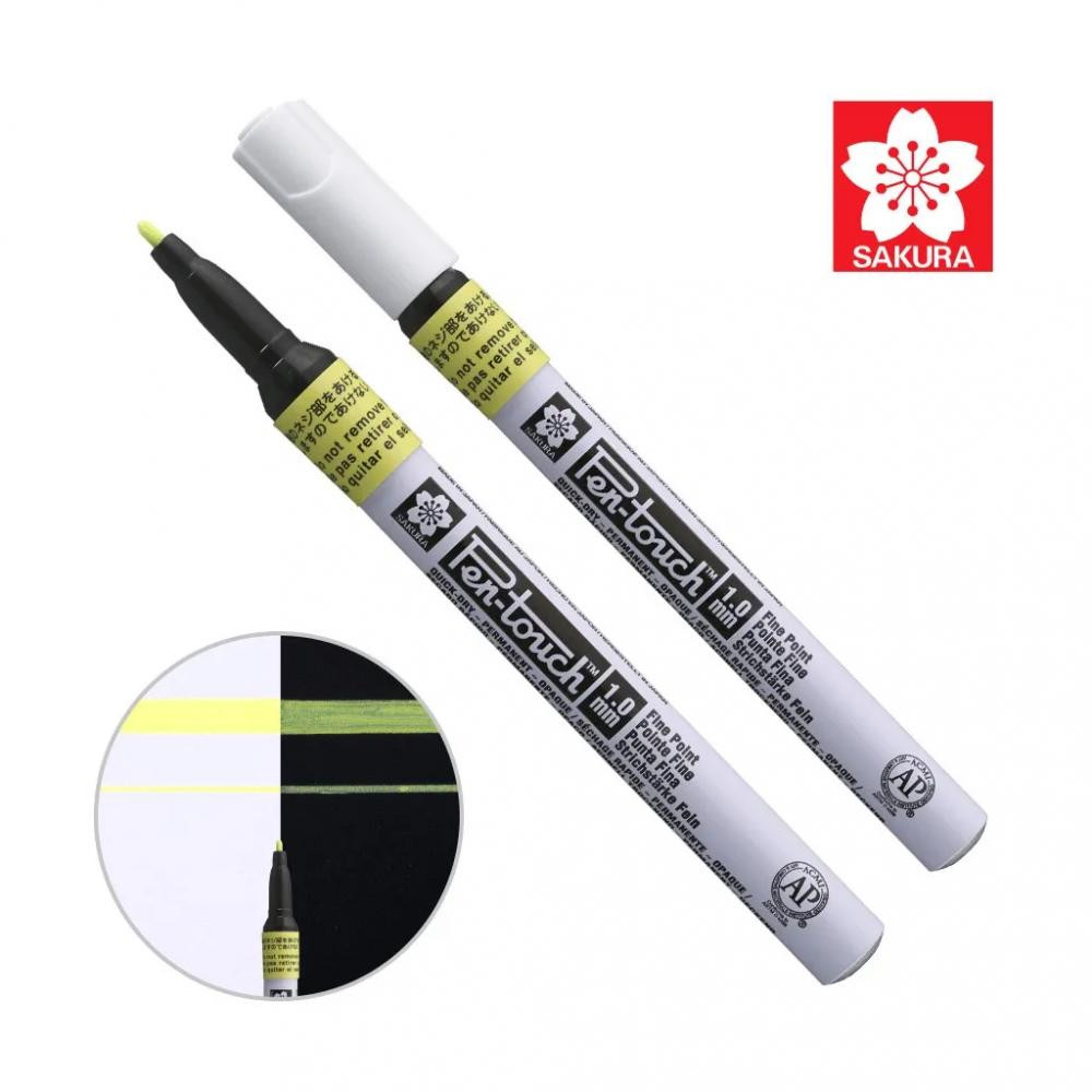 Sakura Маркер  Pen-Touch Жовтий, флуоресцентний, тонкий (FINE) 1мм (084511322707) - зображення 1