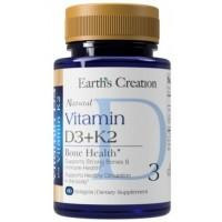 Earth's Creation Vitamin D3 + K2 Вітаміни Д3+К2 60 м'яких капсул