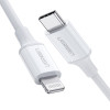 UGREEN US171 Type-C to Lightning PD 20W 3A Cable Rubber Shell 1m White (10493) - зображення 1