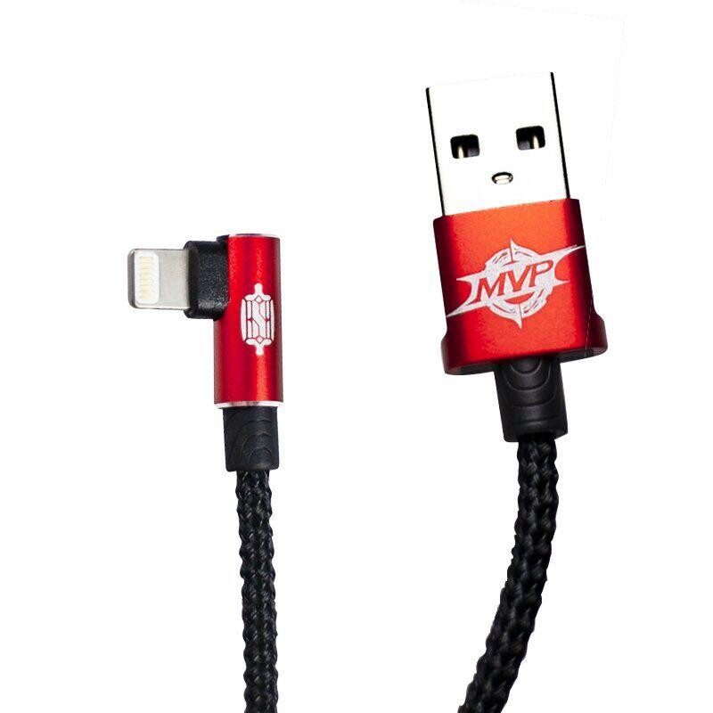 Baseus MVP Elbow Type Cable USB For IP 2A 1M Red (CALMVP-09) - зображення 1