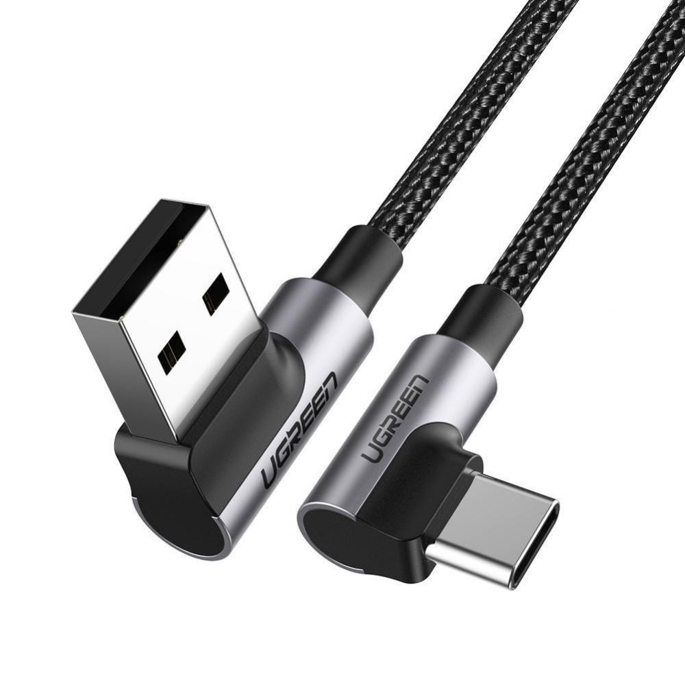 UGREEN US176 USB 2.0 to USB Type-C Cable Nickel Plating Aluminum Shell 2m Black (20857) - зображення 1