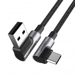 UGREEN US176 USB 2.0 to USB Type-C Cable Nickel Plating Aluminum Shell 2m Black (20857)
