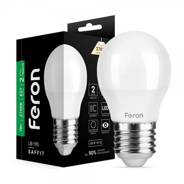 FERON LED LB-195 G45 7W E27 2700K (25811) - зображення 1