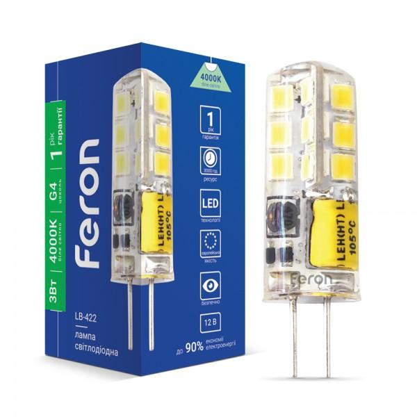 FERON LED LB-422 JC 3W G4 12V 4000K (25532) - зображення 1