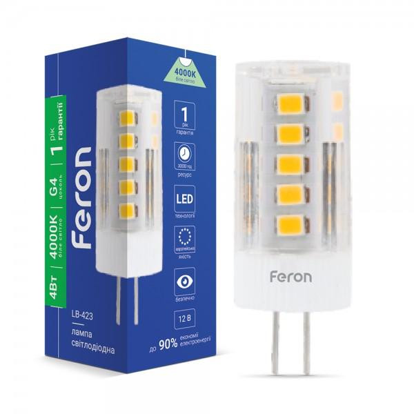FERON LED LB-423 AC/DC JC 4W G4 12V 4000K (25773) - зображення 1