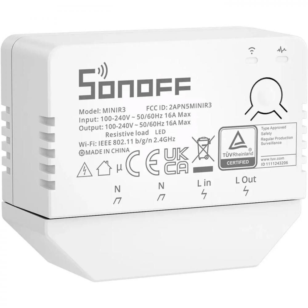 Sonoff Розумний 1-канальний перемикач Wi-Fi 3500W (MINIR3) - зображення 1