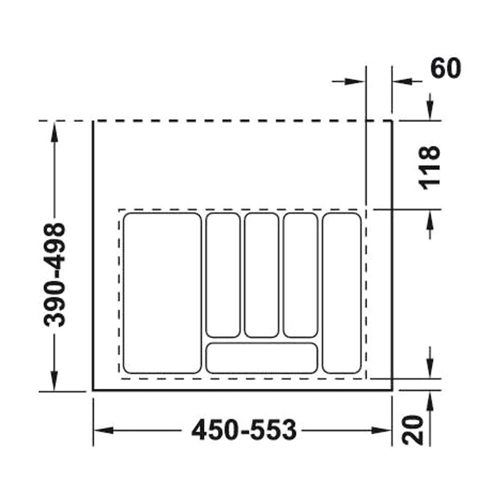 Hafele Лоток для столовых приборов, 50x60, белый (556.46.707) - зображення 1