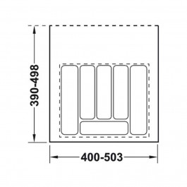 Hafele Лоток для столовых приборов, 50x40, белый (556.46.704)