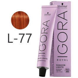Schwarzkopf Фарба для волосся  Igora Royal Fashion lights L-77 Мідний 60 мл (4045787389708)